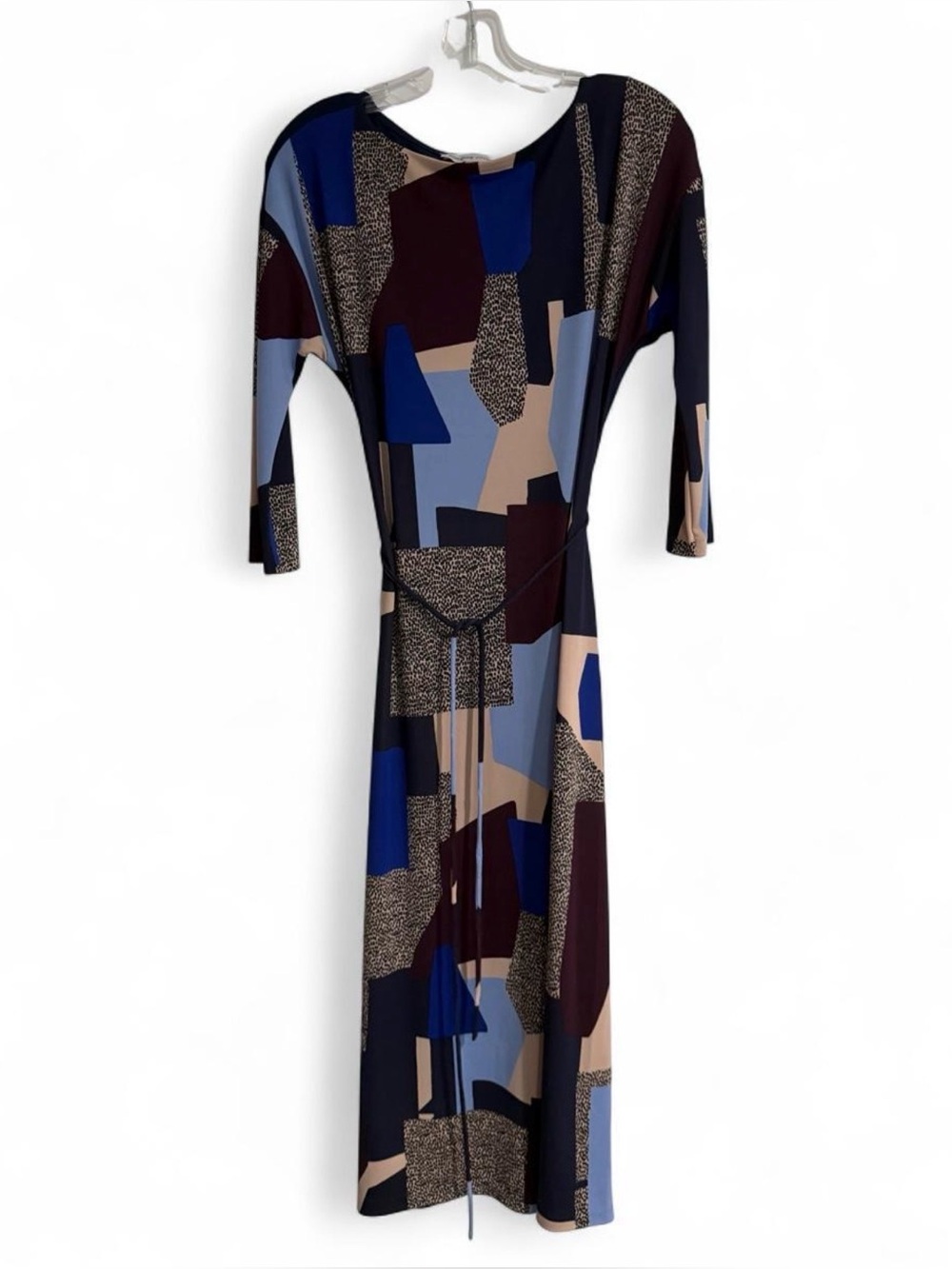 Adrienne Vittadini Colorblock Midi Skirt in Navy, Blue, Burgundy